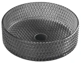 MARAGUA skleněné gravírované umyvadlo, průměr 39,5 cm, černá náhledová fotka produktu