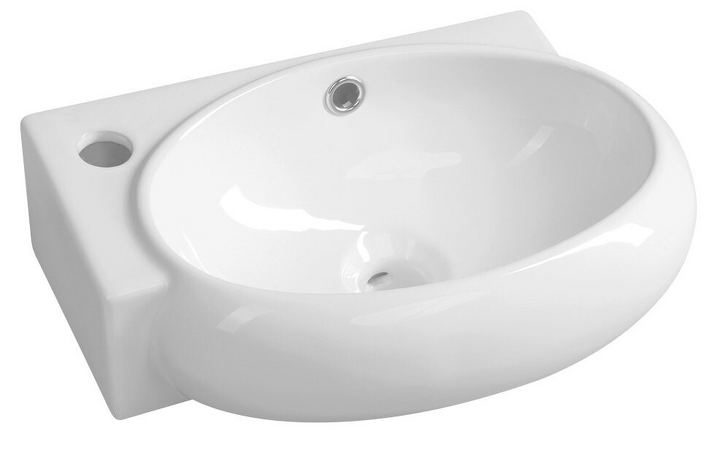 RIBERA keramické umývátko 43x28,5x15 cm, nástěnné, otvor pro baterii vlevo