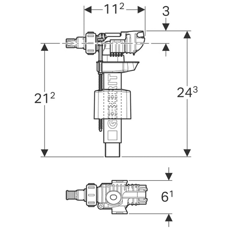 GEBERIT napouštěcí ventil, boční, 3/8" (podomítková nádržka Sigma)