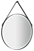 ORBITER kulaté zrcadlo s LED osvětlením ø 70cm, kožený pásek, černá mat náhledová fotka produktu