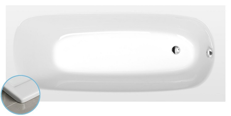 EBRO SLIM obdélníková vana 170x75x39cm, bílá