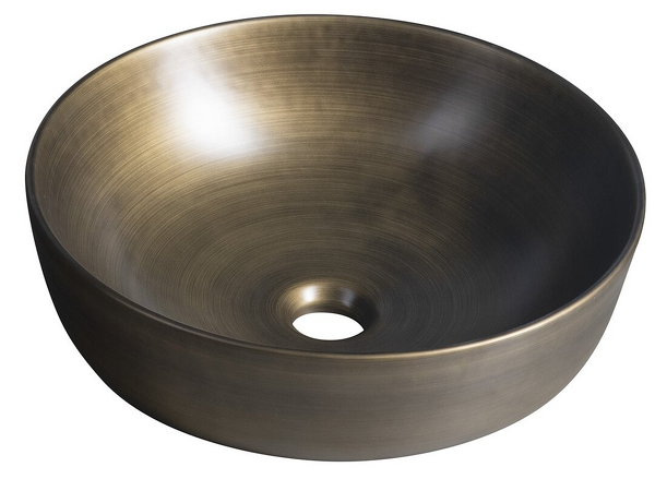 PRIORI keramické umyvadlo, průměr 41,5 cm, bronz