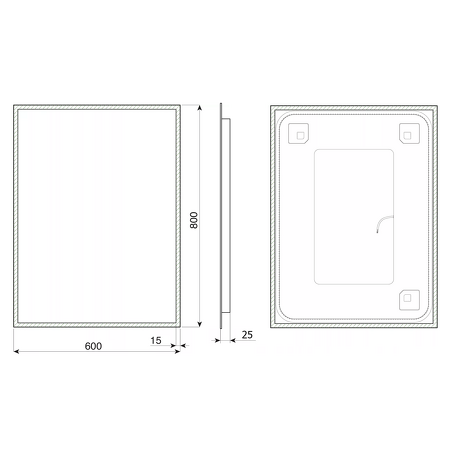 TAURI zrcadlo s LED osvětlením 60x80cm
