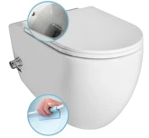 INFINITY závěsná WC mísa Rimless, integrovaný ventil a bidet. sprška, 36,5x53 cm, bílá náhledová fotka produktu