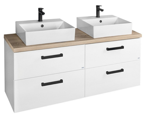 VEGA sestava koupelnového nábytku, š. 104 cm, bílá/dub platin