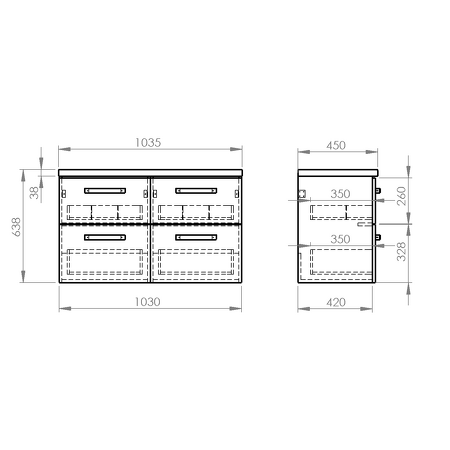 VEGA sestava koupelnového nábytku, š. 104 cm, bílá/dub platin