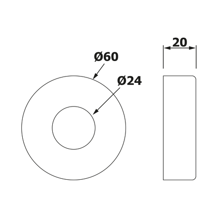 Rozeta G3/4", 60x20 mm, chrom, pár