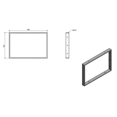 Podpěrná konzole 490x330x40mm, lakovaná ocel, zlatá mat, 1 ks