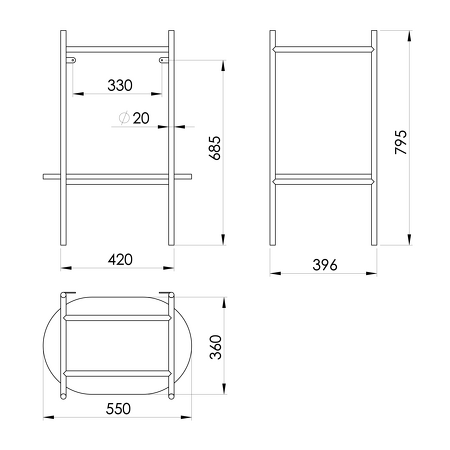 PUNO podstavec pod umyvadlo 550x795x396mm, zlatá mat