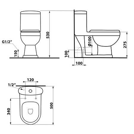 PETIT WC kombi dětské, zadní/spodní odpad, bílá