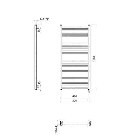 METRO-E elektrické otopné těleso rovné 500x1060 mm, 400 W, bílá