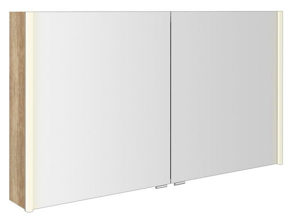 ALIX galerka s LED osvětlením, 2x dvířka, 126x70x17,5cm, dub alabama