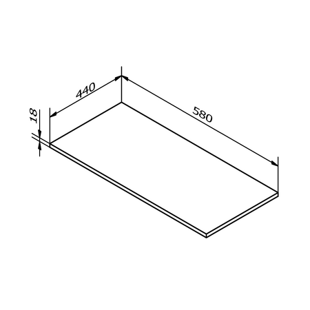 Deska DTDL 580x18x440mm, dub alabama