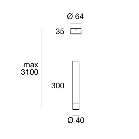 PUCCINI závěsné LED svítidlo, 4W, 300x40mm, černá