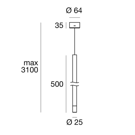 PUCCINI závěsné LED svítidlo, 2W, 500x25mm, bílá