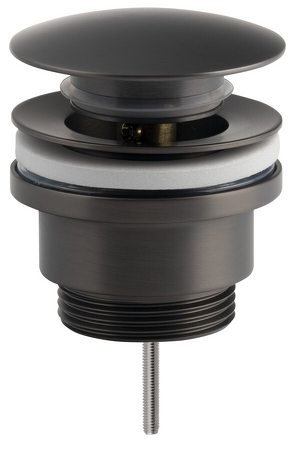 Umyvadlová výpust 5/4“, click-clack, velká zátka, tl.10-55mm, gun metal