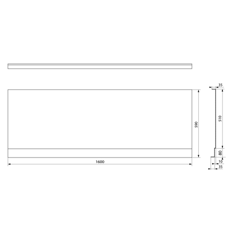 PLAIN NIKA panel 160x59cm, černá mat