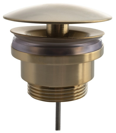 Umyvadlová výpust 5/4“, neuzavíratelná, velká krytka, tl.5-55mm, zlato mat