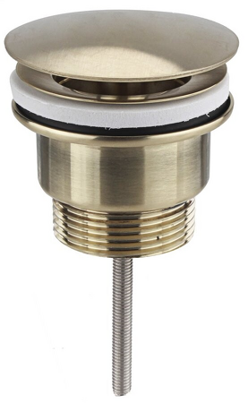 Umyvadlová výpust 5/4“, neuzavíratelná, velká krytka, tl.10-55mm, zlato mat