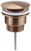 Umyvadlová výpust 5/4“, neuzavíratelná, velká krytka, tl.10-55mm, měď mat náhledová fotka produktu