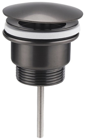 Umyvadlová výpust 5/4", neuzavíratelná, velká krytka, tl.10-55mm, gun metal