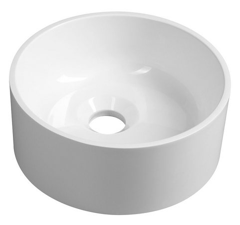 SANNA umyvadlo na desku, litý mramor, průměr 25cm, bílá