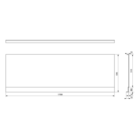 PLAIN NIKA panel 170x59cm, černá mat