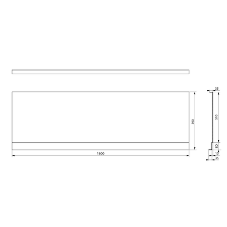 PLAIN NIKA panel 180x59cm, černá mat
