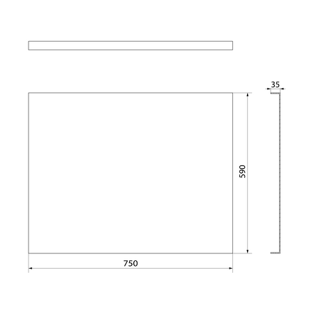 PLAIN panel boční 75x59cm, černá mat