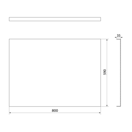 PLAIN panel boční 80x59cm, černá mat