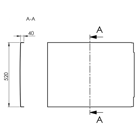COUVERT panel boční 70x52cm, černá mat
