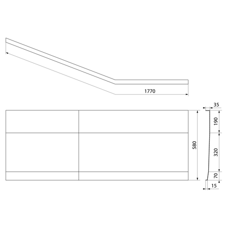 TIGRA R 170 panel čelní, černá mat