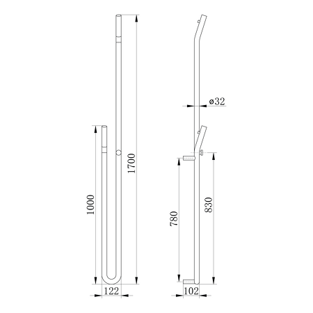 DUOPASSO elektrický sušák ručníků s časovačem, 122x1700mm, 45 W, zlato mat