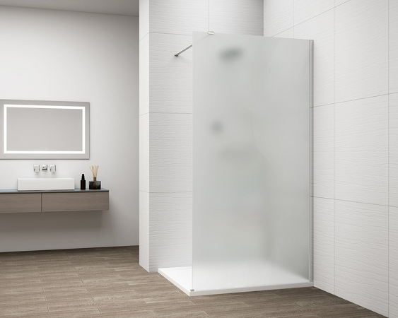 ESCA CHROME jednodílná sprchová zástěna k instalaci ke stěně, matné sklo, 1200 mm