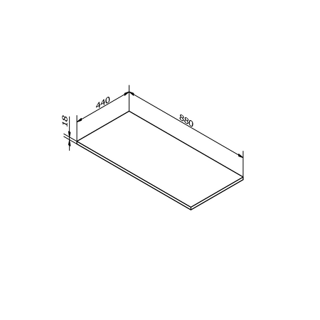 Deska DTDL 880x18x440mm, antracit matný