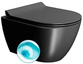 PURA závěsná WC mísa, Swirlflush, 36x50cm, černá dual-mat náhledová fotka produktu