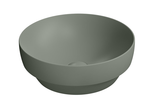 PURA keramické umyvadlo na desku, průměr 40cm, agave mat