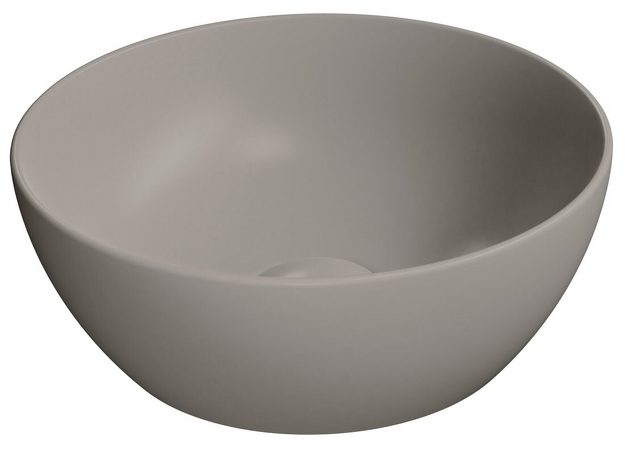 PURA keramické umyvadlo na desku, průměr 32cm, tortora mat