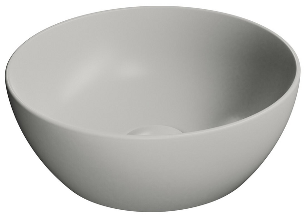 PURA keramické umyvadlo na desku, průměr 32cm, cenere mat