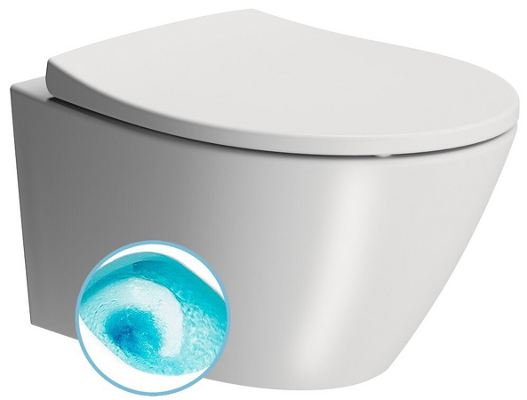 MODO závěsná WC mísa, Swirlflush, 37x52cm, bílá dual-mat