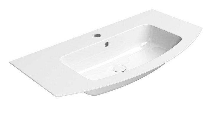 PURA keramické umyvadlo Slim oblé 102x52cm, rektifikovaná verze, bílá ExtraGlaze