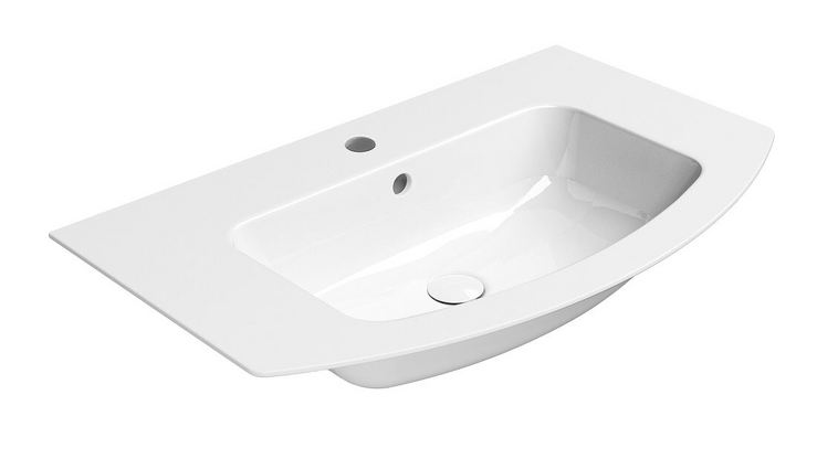 PURA keramické umyvadlo Slim oblé 82x49cm, rektifikovaná verze, bílá ExtraGlaze