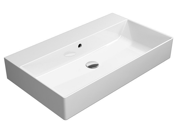 KUBE X keramické umyvadlo 80x47cm, rektifikovaná verze, bez otvoru, bílá ExtraGlaze