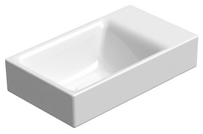 NUBES keramické umyvadlo 40x23cm, rektifikovaná verze, bez otvoru, bílá ExtraGlaze