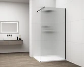 ESCA BLACK MATT jednodílná sprchová zástěna k instalaci ke stěně, sklo Flute, 700 mm náhledová fotka produktu