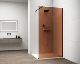 ESCA BLACK MATT jednodílná sprchová zástěna k instalaci ke stěně, sklo Marron, 1500 mm náhledová fotka produktu