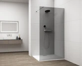 ESCA CHROME jednodílná sprchová zástěna k instalaci ke stěně, kouřové sklo, 1300 mm náhledová fotka produktu