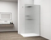 ESCA CHROME jednodílná sprchová zástěna k instalaci ke stěně, sklo Flute, 800 mm náhledová fotka produktu