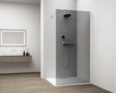 ESCA WHITE MATT jednodílná sprchová zástěna k instalaci ke stěně, kouřové sklo, 1400 mm náhledová fotka produktu