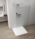ESCA GOLD MATT jednodílná sprchová zástěna do prostoru, čiré sklo, 1100 mm náhledová fotka produktu